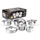 Set de oale de gătit din inox, 12 piese cu capac metalic G12