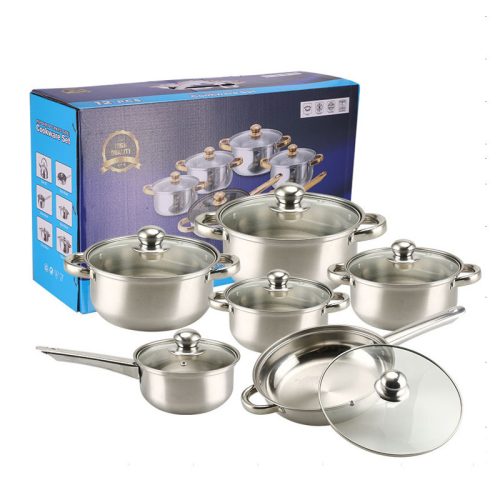 Set de vase inox 12 piese argintii G29