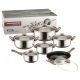 Set de vase inox 12 piese maro G30