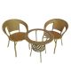 Set de mobilier de grădină rattan 3 piese, aur/negru GRD01-LB