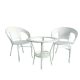 Set de mobilier de grădină rattan 3 piese alb GRD01-W